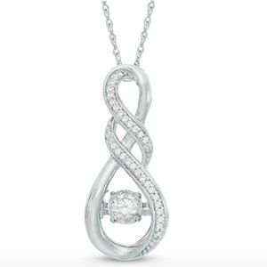 Diamond Double Cascading Infinity Pendant in 10K W